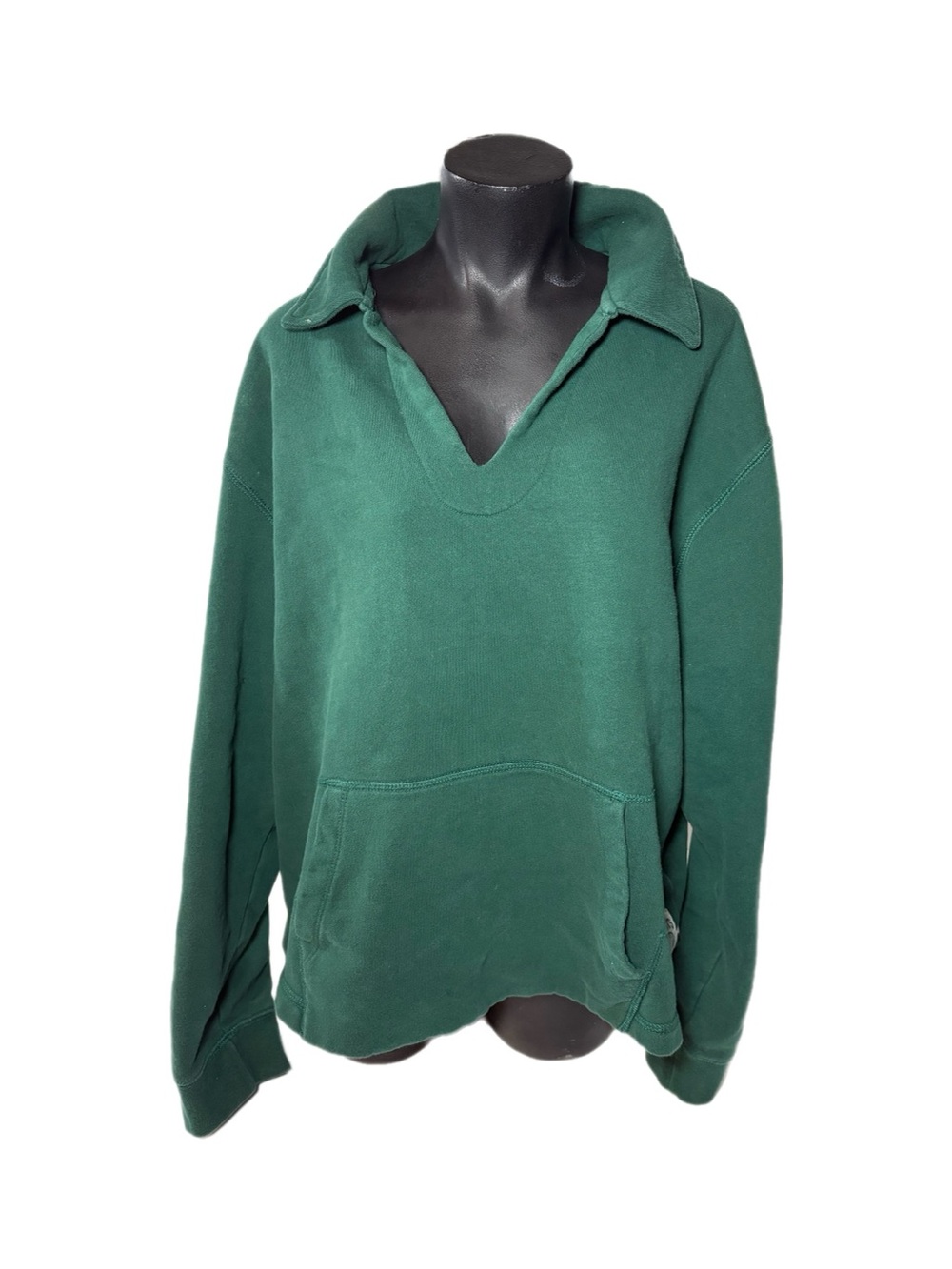Roots Green V-Neck Pullover Sweatshirt